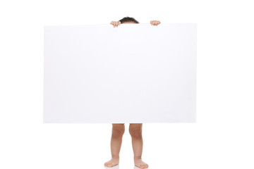 Fototapeta premium Baby with white board