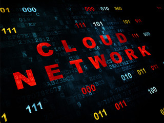 Cloud technology concept: Cloud Network on Digital background