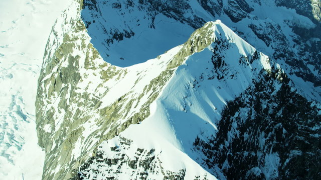 Aerial Eiger Switzerland Rock climbing mountaineering snow 