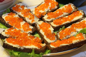  sandwiches red caviar