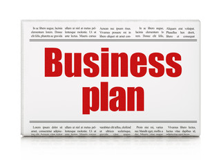 Business concept: newspaper headline Business Plan