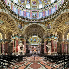 Interior of St. Stephen's Basilica (Szent Istvan-bazilika) in Budapest, Hungary