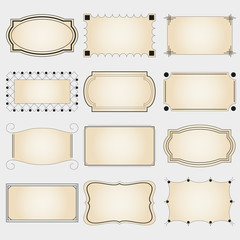 set of simple retro borders from lines for banners eps10