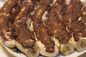 bananas with chocolate