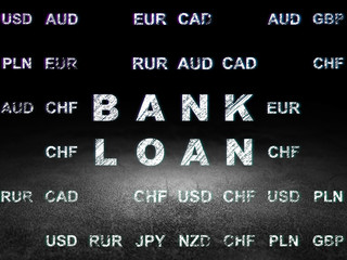 Money concept: Bank Loan in grunge dark room