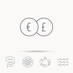 Fototapeta na wymiar Currency exchange icon. Banking transfer sign.