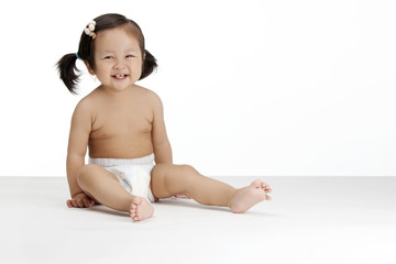 Studio shot of a cute baby girl