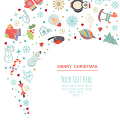 Naklejka premium Christmas frame template card. 
