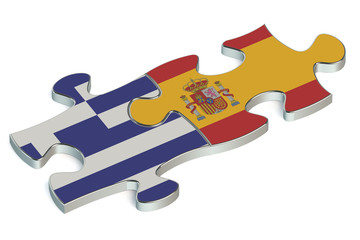 Spain and Greece puzzles from flags