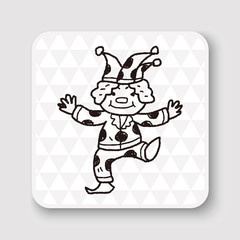 clown doodle drawing