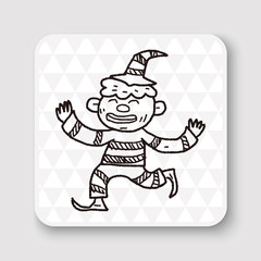 clown doodle drawing