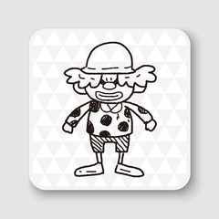 clown doodle drawing