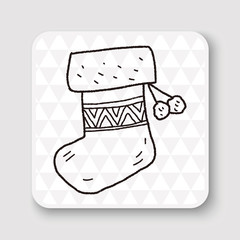 Christmas socks doodle drawing