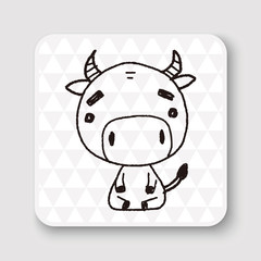 Chinese Zodiac cow doodle drawing