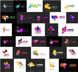 Triangle geometric shapes, set of abstract logos