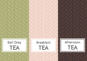 Vector set of templates packaging tea.