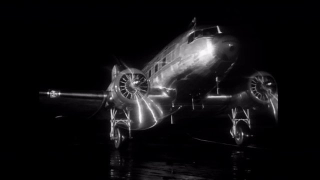  Airplane taxiing at night