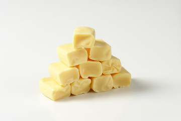 White chewy candies