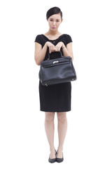 Cute businesswoman with brief case