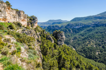 Fototapeta na wymiar Rocky landscape around Siurana, Spain