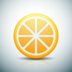 Orange fruit button