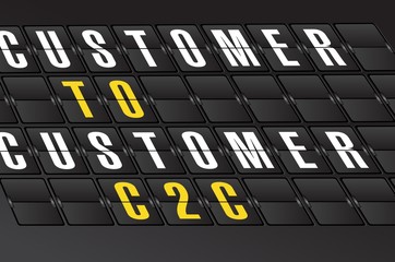 Obraz premium C2C concept sign on airport board background