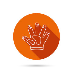 Obraz premium Construction gloves icon. Textile protection.