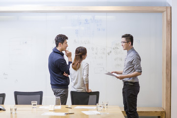 IT workers having a meeting in board room