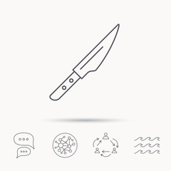 Kitchen knife icon. Chef tool sign.