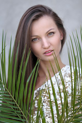 Naklejka premium portrait of a beautiful young model, sexy girl