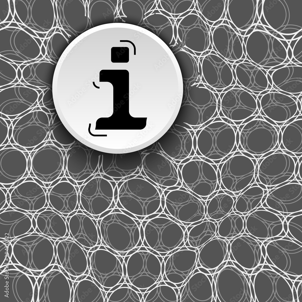 Poster Black and white background with pattern and info symbol