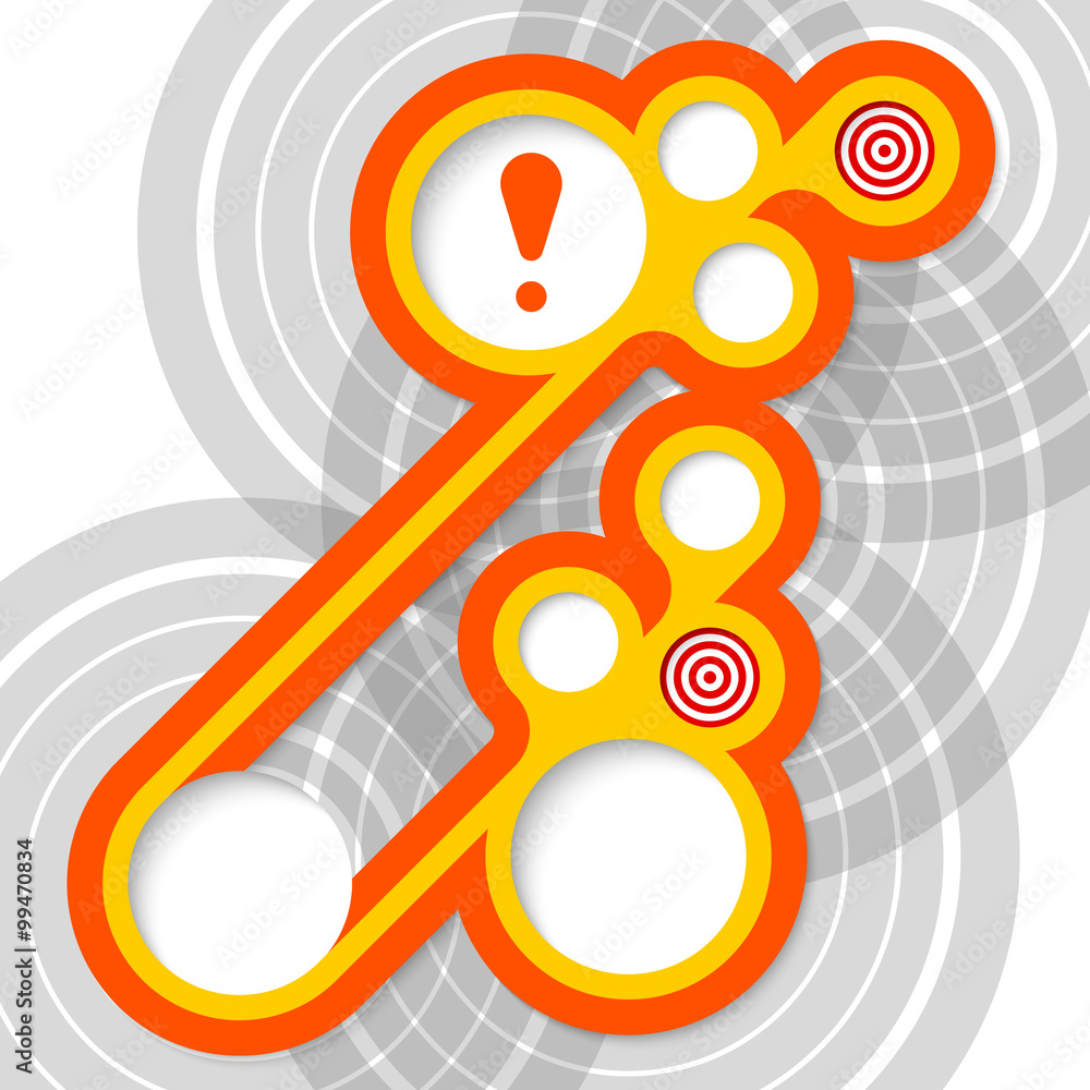 Poster vector abstract circular frames for your text and exclamation ma