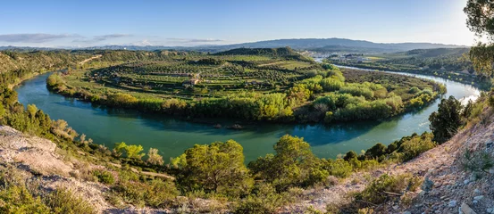 Stof per meter Kromme van de rivier de Ebro bij Flix, Spanje © kovgabor79