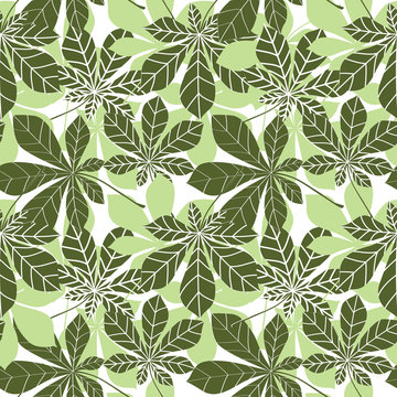 Leaves Seamless Patern. Floralbackground In Japanese Style