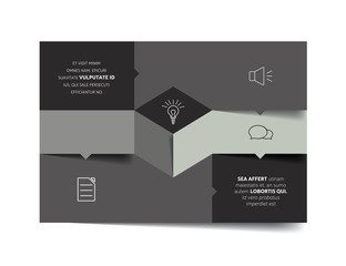 Square template infographic banner diagram. Flat vector tab.