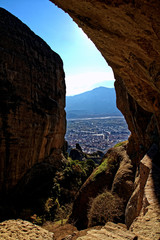 Between the rocks of Meteora, Greece, Agia Triada Monastery