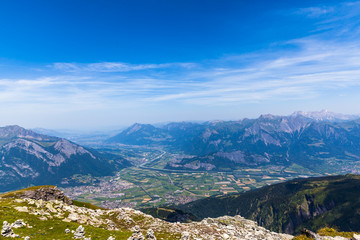 Fototapeta na wymiar Panorama view of Alps in eastern Switzerland