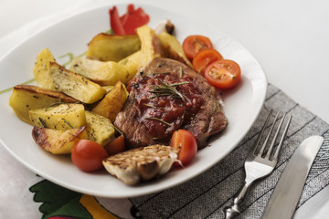 Pork steak with potato