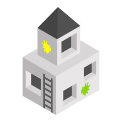 Strengthening paintball isometric 3d icon