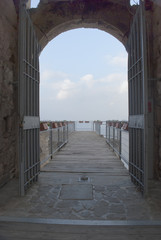 Ancient door castle village of Agropoli