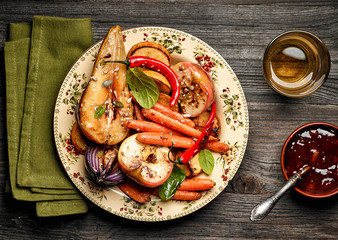 Roasted fruits and vegetables