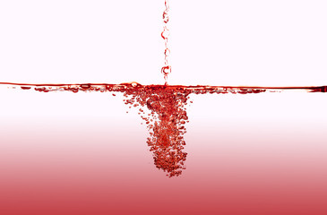 Splashing red water