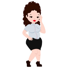 Cute Plus Size Cartoon Woman