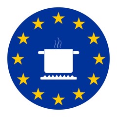 Casserole dans un drapeau européen