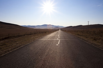 A country road in Inner Mongolia