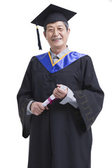 Senior student cheering for graduation