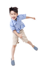 Boy jumping with excitement