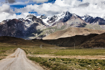 Dirt road in Tibet, China