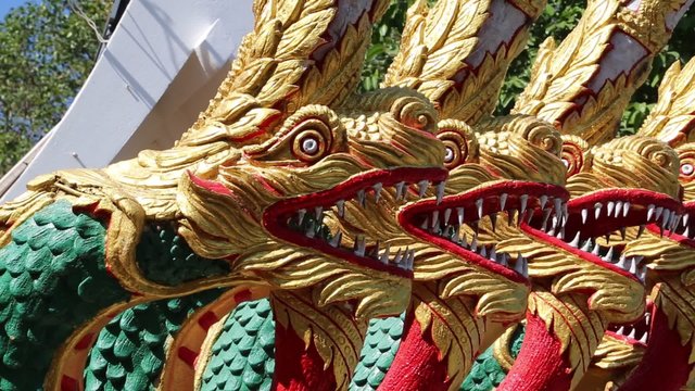 Dragons near entrance to Big Golden Buddha statue on Pratumnak Hill in Pattaya, Thailand