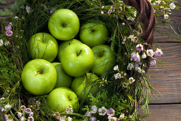 Apples in basket